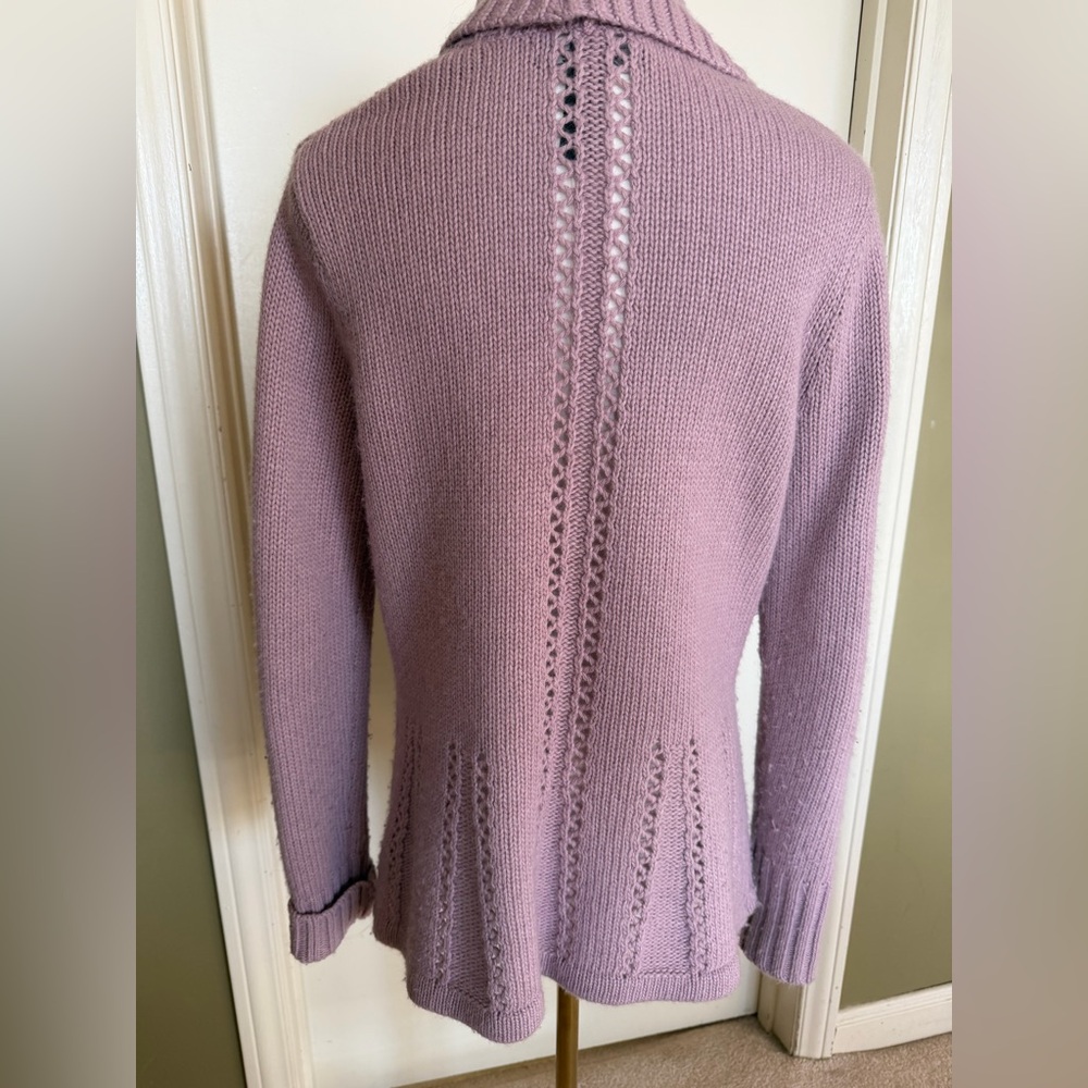 A. Giannetti Angora Blend Tie Front Cardigan Sweater Pink M/M - Picture 3 of 10